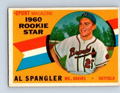 VINTAGE BASEBALL CARD TOPPS 1960 MILWAUKEE BRAVES AL SPANGLER ROOKIE STAR  NO101 - Image 1 of 2