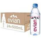 Evian Still Water Bottle Mineral Natural Drinking Water Screw Cap 24 x 500ml