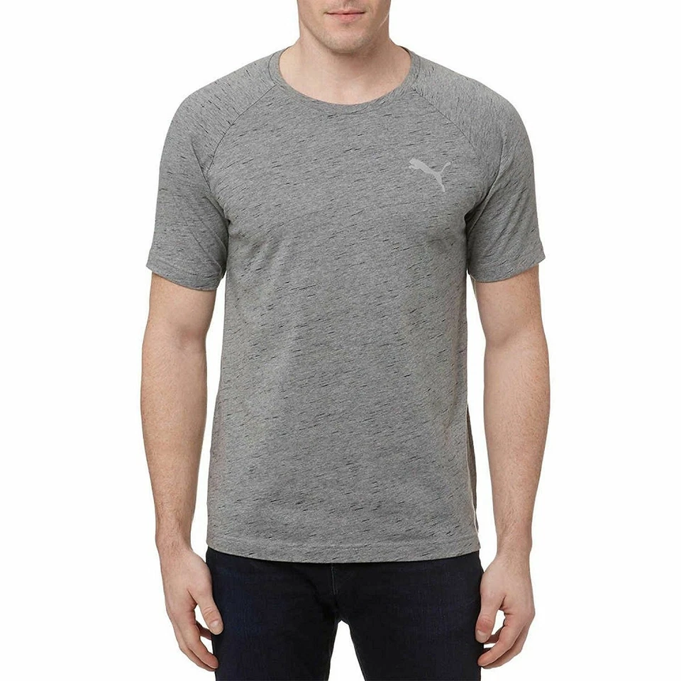 PUMA Men's Evostripe T Tee Shirt Heather Gray 100 Cotton M Medium