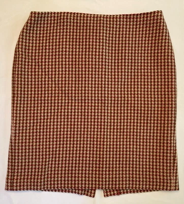 Falda para mujer Ann Taylor Loft roja/verde tweed 100 % lana virgen forrada pequeña 14P Foto 1 de 4