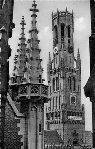 Postcard Belgium Bruges Halletoren RPPC Circa 1951 - Picture 1 of 2