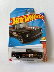 2022 Hot Wheels '63 Studebaker Champ 93/250 HW Hot Trucks 5/10 Black Mainline - Picture 1 of 3