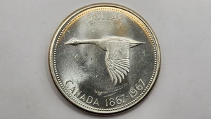 AU 1967 Kanada 1 Dollar Silbermünze - Bund - KM#70 - Bild 1 von 4