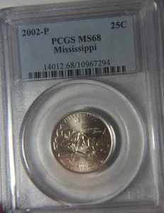 2002-P Mississippi Statehood Quarter - PCGS MS68 - Picture 1 of 2