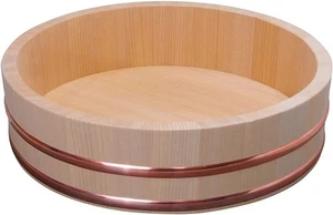 Wooden Hangiri Sushi Rice Mixing Tub Copper Band Made in Japan Made of Sawara... - Picture 1 of 9