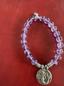 T. Jazelle Beaded Amethyst Sterling Mermaid Bracelet - Picture 1 of 3