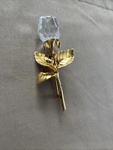 Vintage Swarovski Crystal Memories Large Rose Bud Flower Brooch Pin - Picture 1 of 6