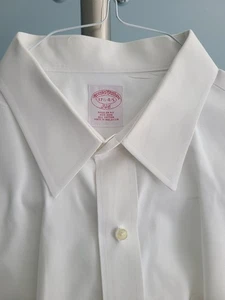 BROOKS BROTHERS 346 Men's White SHIRT Button Down 17 1/2 4/5 Non Iron - Bild 1 von 13