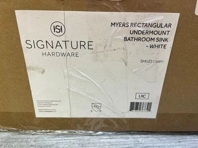 Signature Hardware 447962 Myers 23" White Undermount Bathroom Sink - Image 1 of 3