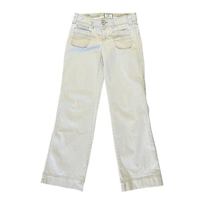 Pantalones American Eagle Caqui Corte Bota De Colección Y2K Espalda Cintura Hebilla Mujer’s Talla 2 Foto 1 de 4