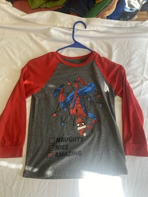 Marvel Spider-Man Long Sleeve Shirt Red And Grey Boys Size 8 - Image 1 of 4