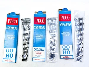 Peco HO/OO Track SL-87X Curved Left-hand points x3 Boxed insulfrog L9 - Picture 1 of 2