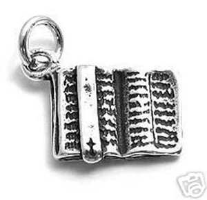 925 Sterling Silver 3D Glorious Holy Bible Charm - Picture 1 of 1