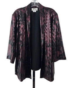 Blazer N Touch aperto davanti lucido bordeaux nero L - Foto 1 di 6