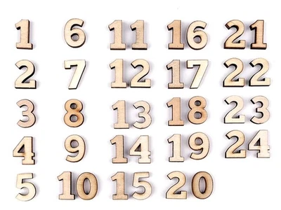 Holzzahlen 1-24 Adventskalender Zahlen Ziffern Nummern ca. 18mm - Bild 1 von 4