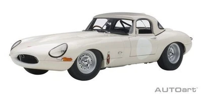 Nuova AUTOart 1/18 Jaguar Lightweight E Type White Mini Car completa 73649 - Immagine 1 di 4