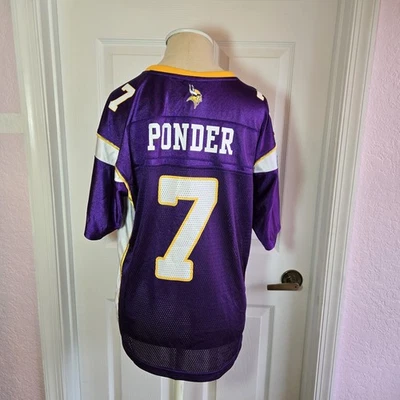 Camiseta para mujer Reebok NFL On Field Minnesota Vikings Christian Ponder #7 talla XL Foto 1 de 4