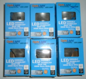 6 ~ Opto Light Energy Efficient Lightbulb LED Lamp BR30 14 Watts 800 Lu Dimmable - Picture 1 of 3