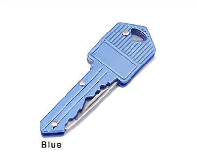 2 Portable Outdoor Pocket Folding Key Shape Mini Chain Knife Camping - Image 1 of 4