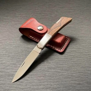 GERBER Silver Knight 300A Folding Knife with Leather case JAPAN NEW - Picture 1 of 6