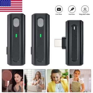 Lavalier Microphone Wireless Audio Video Recording Mini Mic For Android/iPhone - Picture 1 of 17