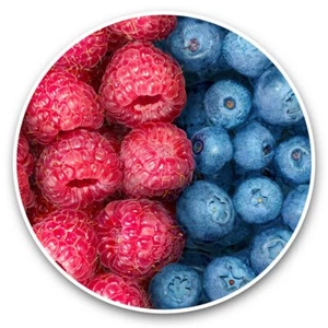 2 x Vinyl Aufkleber 20 cm - frische Himbeeren Heidelbeeren Obst #45076 - Bild 1 von 8