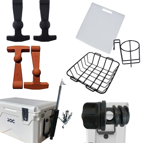 ROC COOLER 20/45/50/65/75/110QT DRAIN PLUG RUBBER LATCH DIVIDER BASKET TRAY CUP