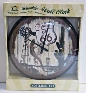 Retro Wall Clock ROUTE 66 HIGHWAY- GARAGE 30cm Metal & Glass Licensed black - Foto 1 di 1