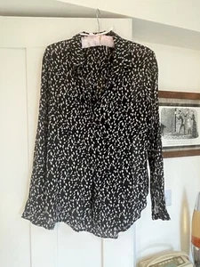 Anthropologie Cloth & Stone black shirt with leopard animal print Size S - Picture 1 of 10