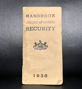 Manual Democrático de Seguridad 1938 Roosevelt Pennsylvania Desempleo De colección - Imagen 1 de 7