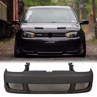 Front Bumper Cover with Mesh Grille For 1999-2005 Volkswagen Golf MK4 R32 style Foto 1 de 4