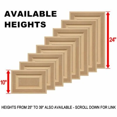 KENDOR Unfinished MDF Square Raised Panel Cabinet Doors (Up to 24"H)