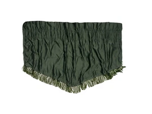 Vintage 1990s JC Penney Valances Curtains Dark Green Luxury Rare Beads Fringe - Picture 1 of 6