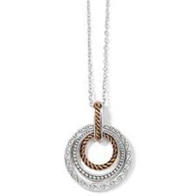 Brighton Rapture Anillos Dos Tonos Grabado Colgante Collar Nuevo con Etiquetas $58 Foto 1 de 3