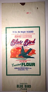 LARGE Vintage Paper Sack Bag -  BLUE BIRD FLOUR, ASHLAND ROLLER MILLS, VA   1969 - Picture 1 of 1