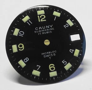 CADRAN MONTRE AS 1803 GALBE NOIR SUBMARINE ROND 28.60 mm - Imagen 1 de 3