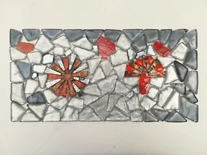 Pannello Mosaico Floreale in vetro 20x40 fatto a mano su rete - Foto 1 di 9