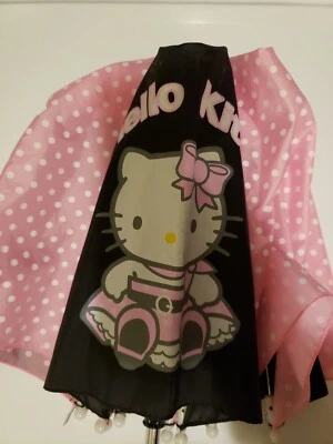 Paraguas juvenil Sanrio Hello Kitty rosa lunares y negro Foto 1 de 4