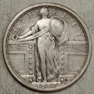 1917-S Type 1  Standing Liberty Quarter, Very Fine+, Full Date    1104-02 - Picture 1 of 4