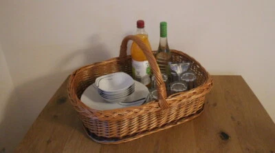 Weidentablett Serviertablett Tablett Weidenkorb Weide Korbtablett Motiv Präsent - Bild 1 von 4