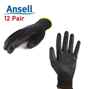 12Pairs Ansell Gloves Nitrile Coated Work General Hand Protection Gloves 48-126 - Picture 1 of 10