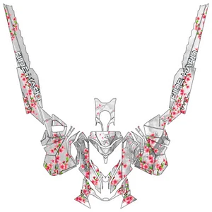 Ski Doo REV XM Graphic Kit Wrap Decals Stickers Cherry Blossom Design B.A.W - Picture 1 of 2