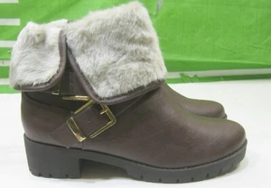 Neu dunkelbraune Damen-Stiefeletten 2" Blockabsatz Reißverschluss Größe 7 - Bild 1 von 4