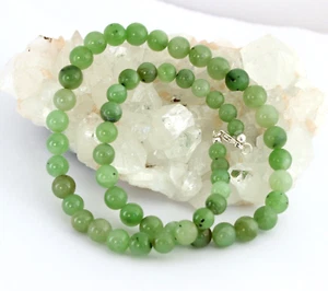 Jade Cadena Natural Gema Verde Bola Nefrita Collar Alte Jadekette Aprox. 48CM - Imagen 1 de 5