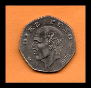 Mexico Coin 10 Pesos 1981, Copper-nickel, 10gr. 30.5mm KM#477 (Low Shipping) - Picture 1 of 2