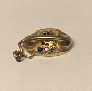 Vintage Rotary Telephone Pendant / Charm 4 Grams, 14K Yellow Gold, Phone - Picture 1 of 6