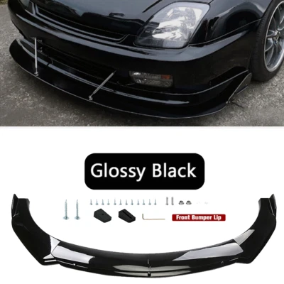 Front Bumper Lip Spoiler Lower Splitter Gloss Black For Honda Prelude Si P Foto 1 de 4