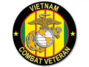 3" Round MARINES Vietnam Veteran Sticker / FREE SHIPPING / BUY 2 GET 1 FREE - Picture 1 of 6