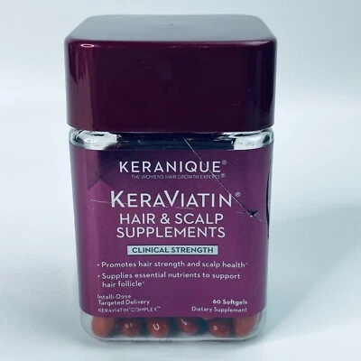 Keranique KeraViatin Hair & Scalp Health Supplement 60 Softgels ~ 4/2025 NEW - Image 1 of 4