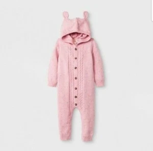 Baby Kapuzenpullover Konfetti Strampler - Katze & Jack™ rosa mit Gesäß - Bild 1 von 7